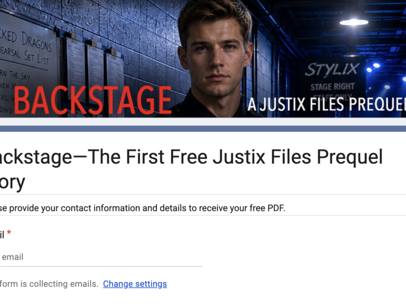 Sin-up form for Backstage, a free Justix File Story