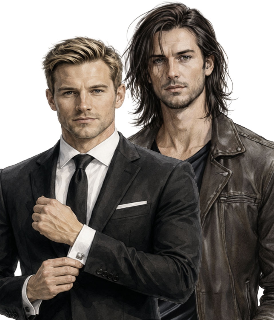 Detective Jessick Justix and rock star Rik Drak together
