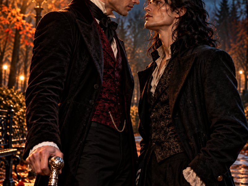Two vampires meeting at night.
